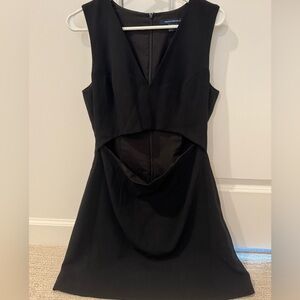 French Connection Black Mini Dress with Cutout - Size 10